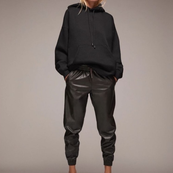 Zara Pants & Jumpsuits Zara Chocolate Brown Leather Jogger Poshmark